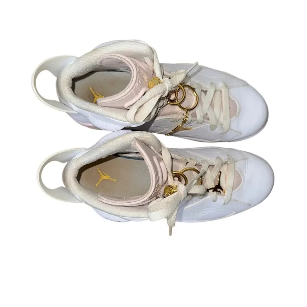 Nike Air Jordan Women’s 6 Retro Gold Hoops DH9696-100 Size 8